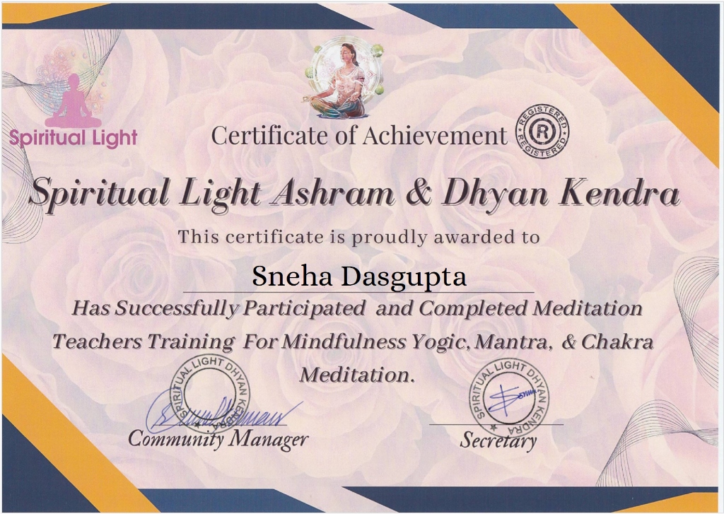 Meditation Teachers Training Certificate — Spiritual Light Ashram